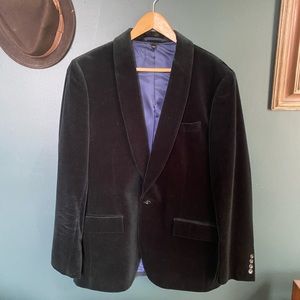 Men’s JCrew Velvet Ludlow Blazer, Dark Green, 40 R